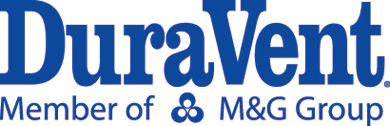Alt Text: DuraVent logo, member of M&G Group, emphasizing chimney and venting solutions.