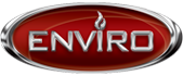 Alt Text: enviro brand logo featuring a flame, representing quality fireplaces and heating solutions