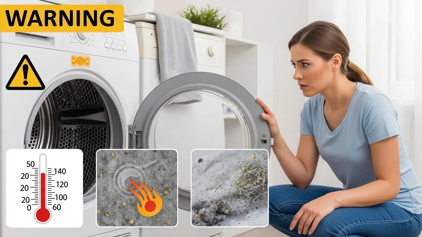 Warning signs of potential dryer vent issues indicating fire hazards